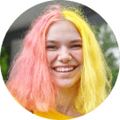 Portrait of a happy laughing teenage girl