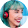 Portrait of laughing young woman with blue