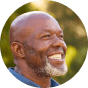 Portrait of smiling and laughing senior man
